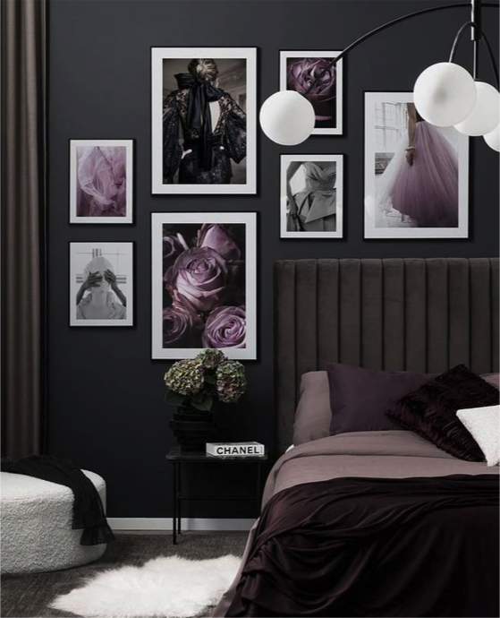 purple bedroom accents